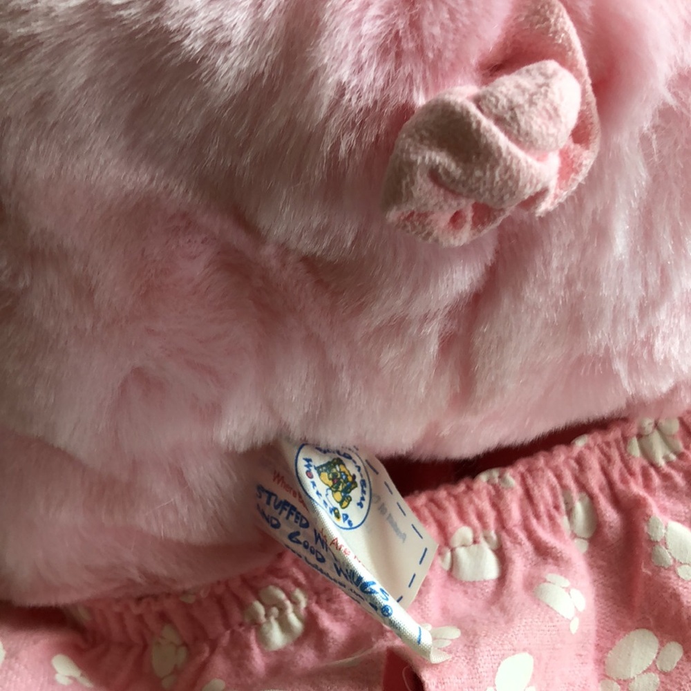 Build a Bear Pink Pig Piglet with Pajamas and Flower Bows - Picture 5 of 7